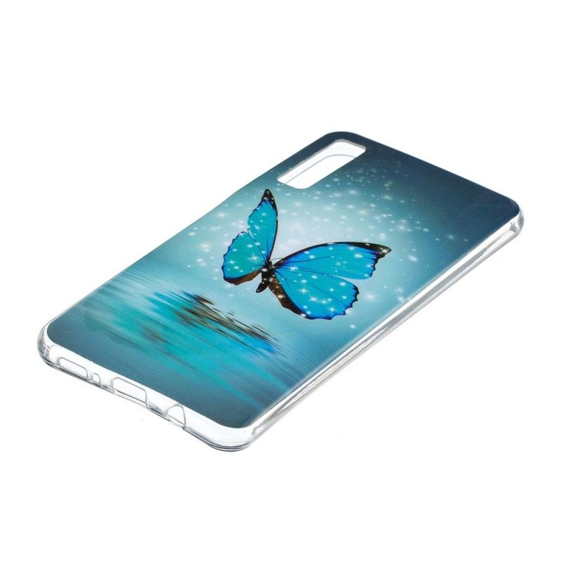 Skal för Samsung Galaxy A7 Fluorescerande Blå Fjäril