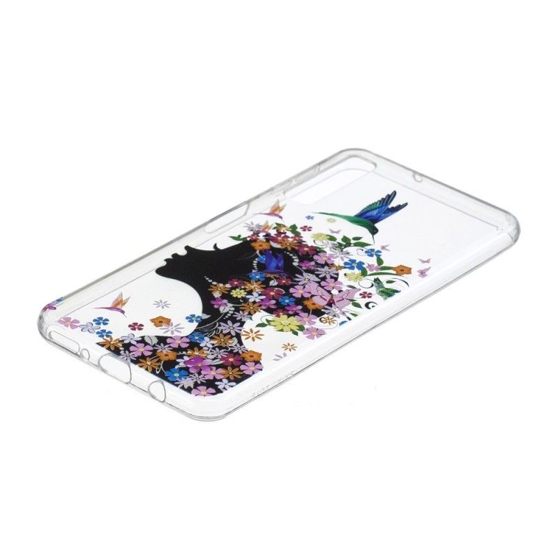 Skal Samsung Galaxy A7 Mobilskal Transparent Blommflicka