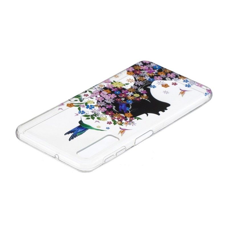 Skal Samsung Galaxy A7 Mobilskal Transparent Blommflicka