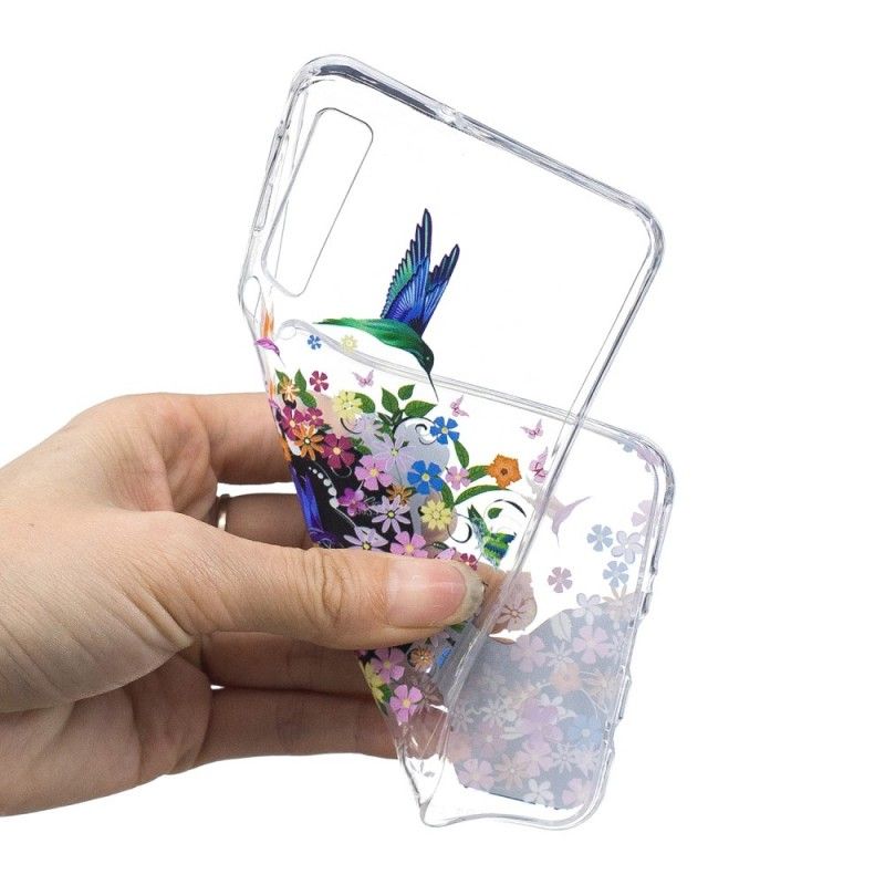 Skal Samsung Galaxy A7 Mobilskal Transparent Blommflicka