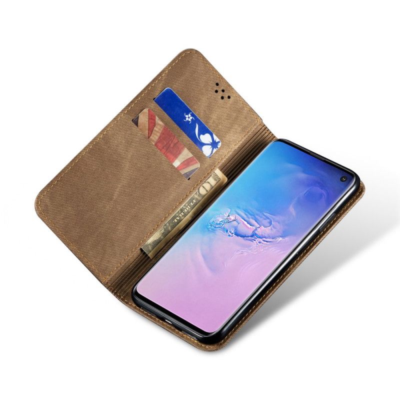 Folio-fodral Samsung Galaxy S10 Svart Jeanstyg