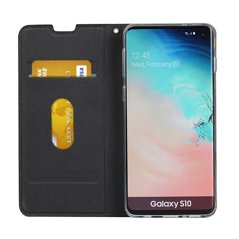 Folio-fodral Samsung Galaxy S10 Svart Mobilskal Ultra Finess