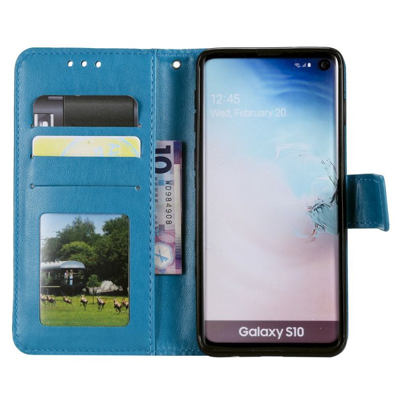 Läderfodral Samsung Galaxy S10 Grå Mobilskal Thong Reverie