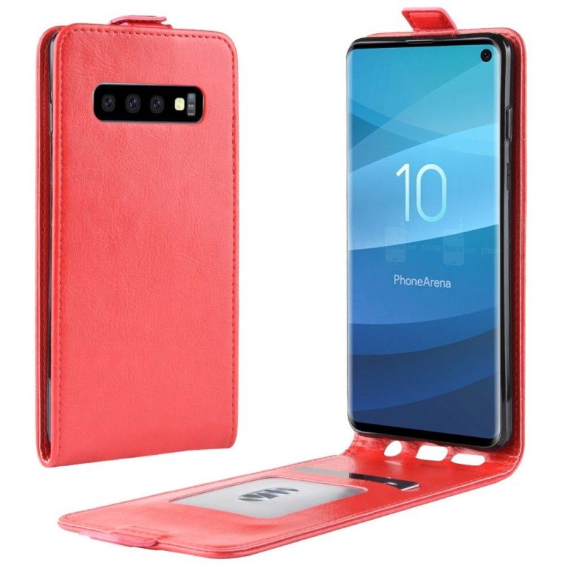 Läderfodral Samsung Galaxy S10 Svart Vikbar Lädereffekt