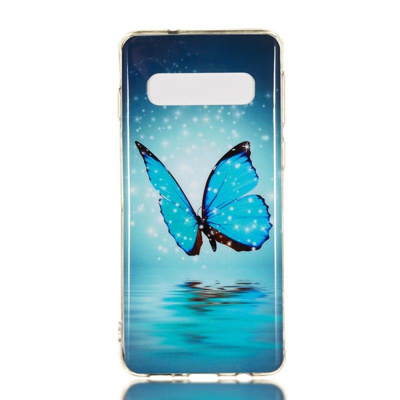 Skal Samsung Galaxy S10 Fluorescerande Blå Fjäril