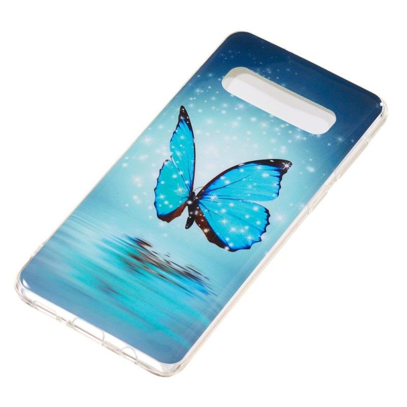 Skal Samsung Galaxy S10 Fluorescerande Blå Fjäril