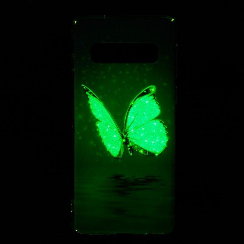 Skal Samsung Galaxy S10 Fluorescerande Blå Fjäril