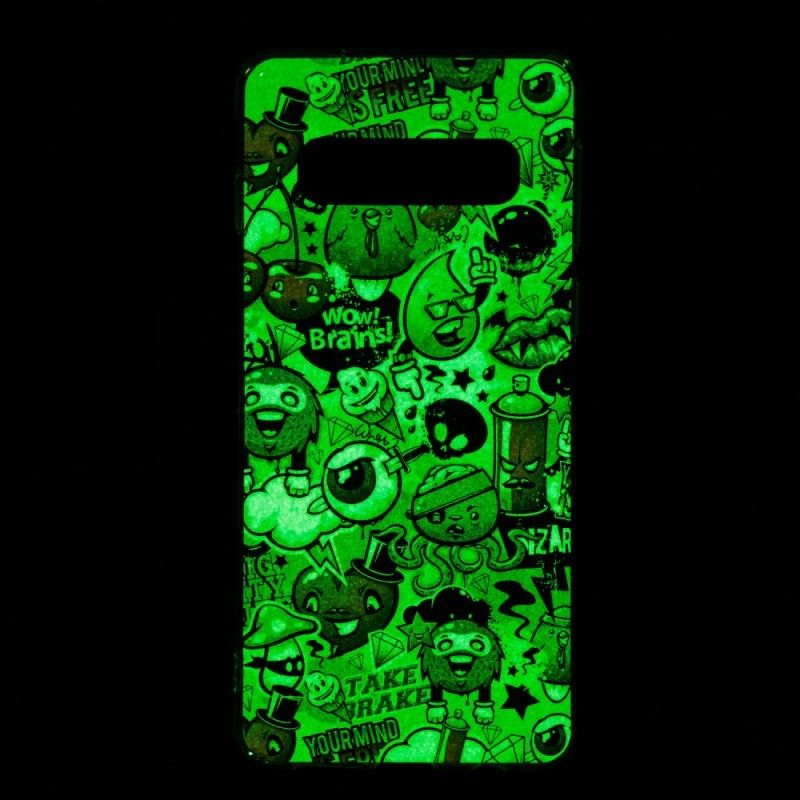 Skal Samsung Galaxy S10 Fluorescerande Galenskap