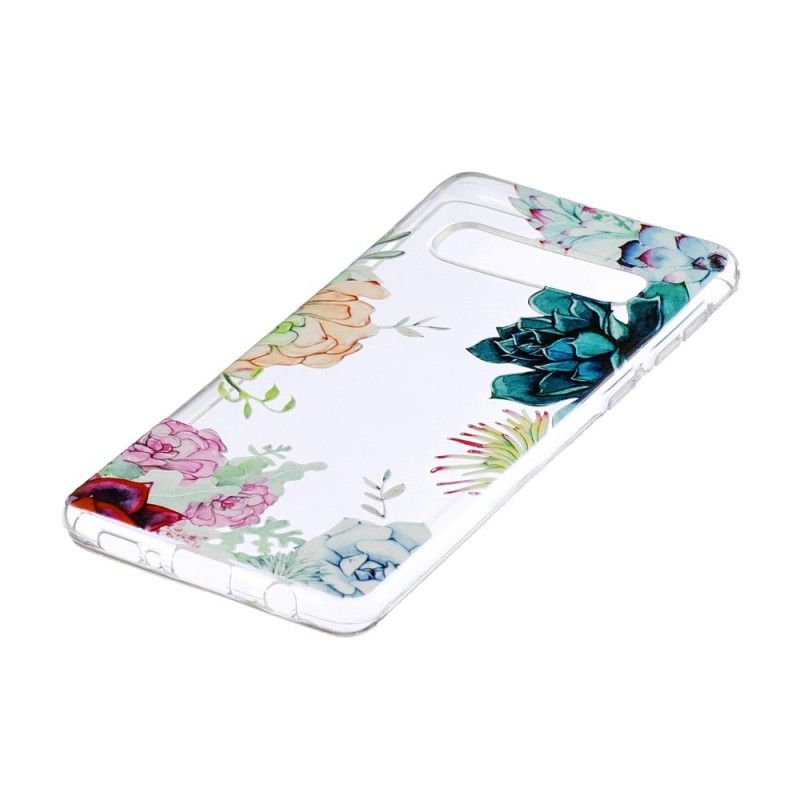 Skal Samsung Galaxy S10 Genomskinliga Akvarellblommor