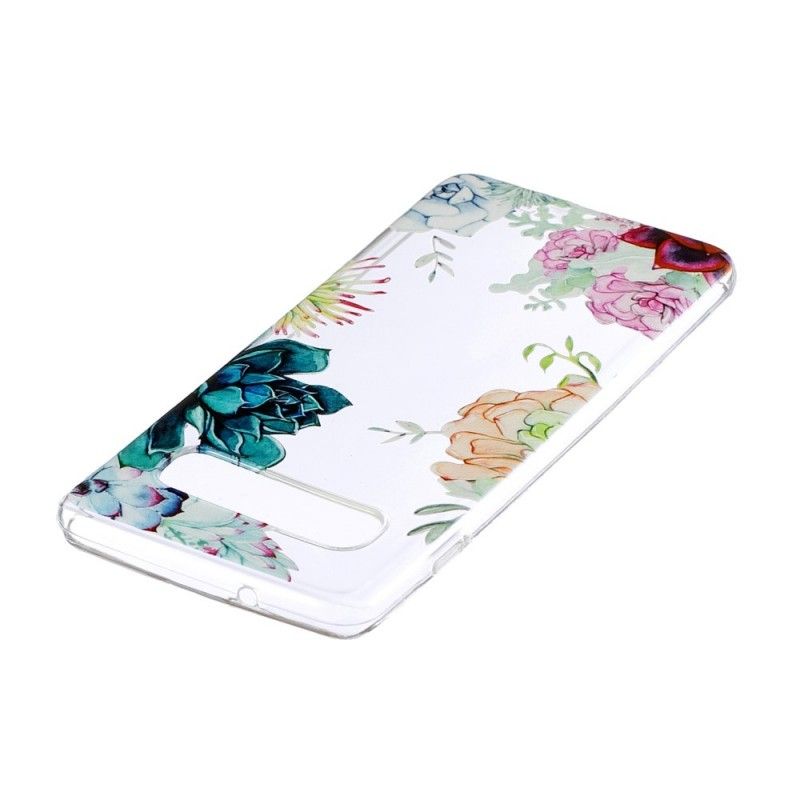 Skal Samsung Galaxy S10 Genomskinliga Akvarellblommor