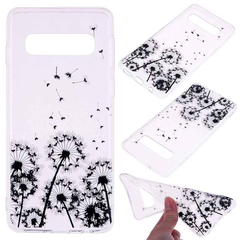 Skal Samsung Galaxy S10 Genomskinliga Svarta Maskrosor