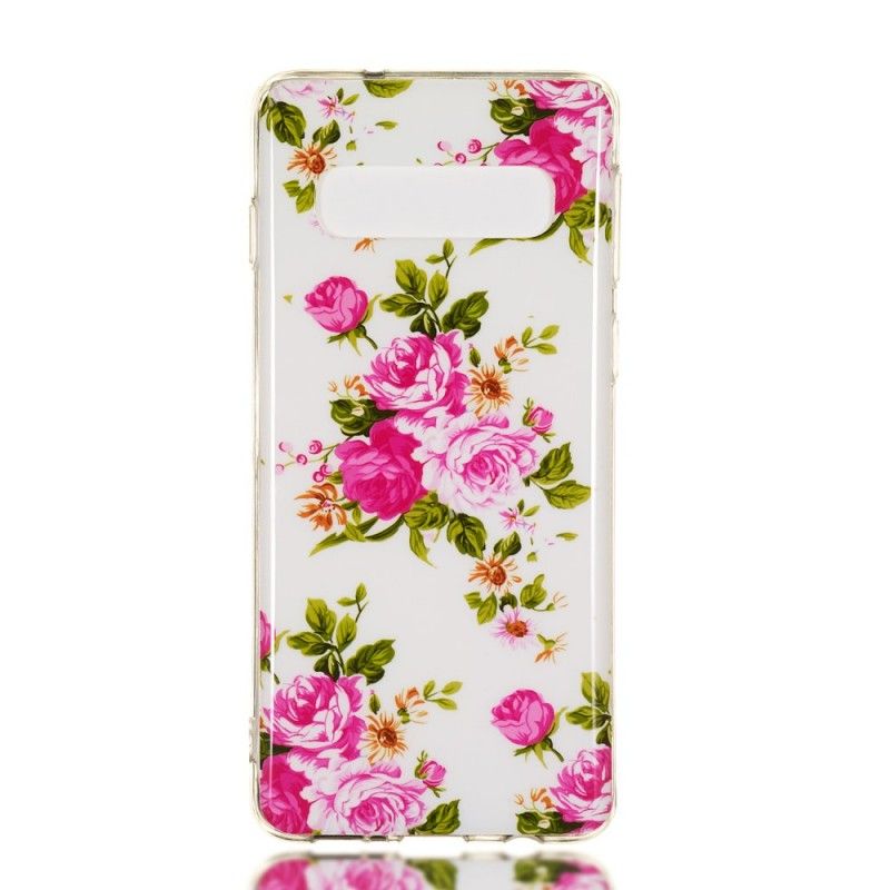 Skal Samsung Galaxy S10 Mobilskal Fluorescerande Frihetsblommor