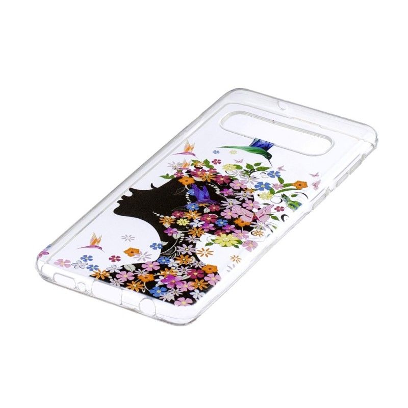 Skal Samsung Galaxy S10 Mobilskal Transparent Blommflicka