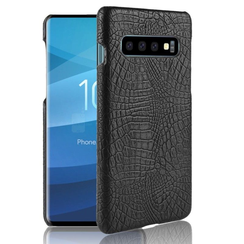 Skal Samsung Galaxy S10 Svart Krokodilhudeffekt