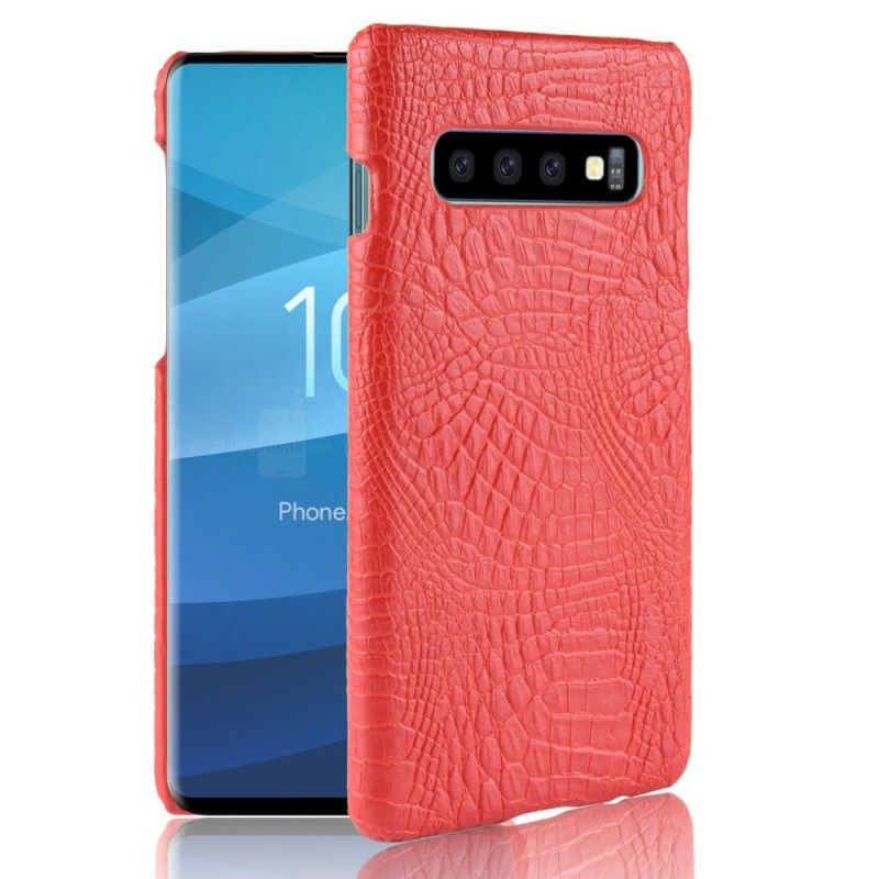 Skal Samsung Galaxy S10 Svart Krokodilhudeffekt