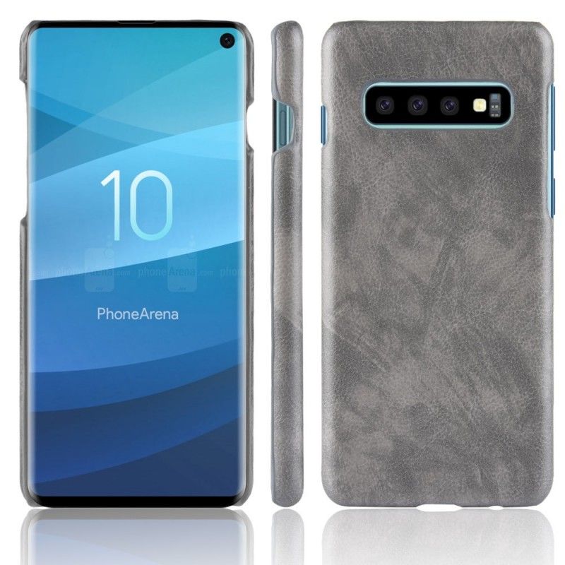 Skal Samsung Galaxy S10 Svart Lychee-Lädereffekt