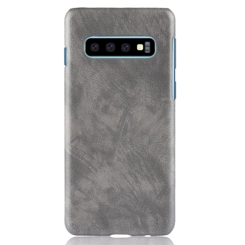 Skal Samsung Galaxy S10 Svart Lychee-Lädereffekt