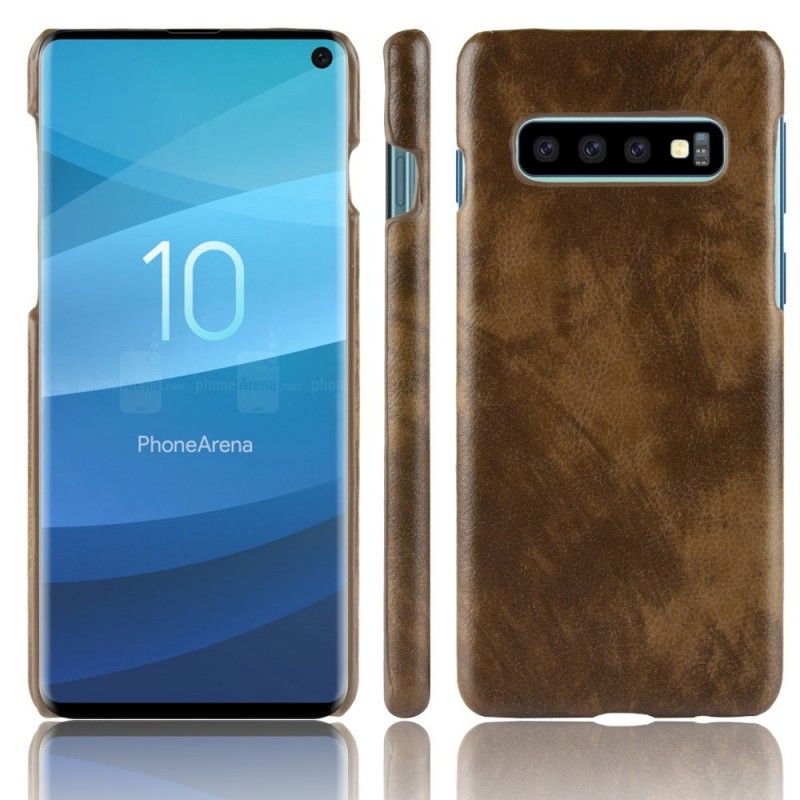 Skal Samsung Galaxy S10 Svart Lychee-Lädereffekt