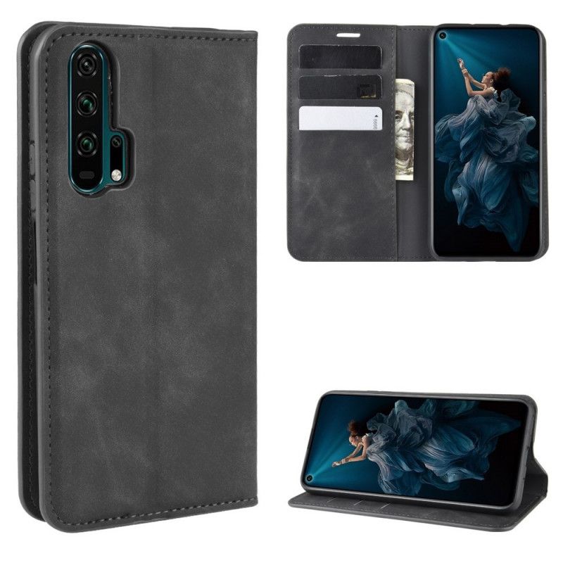 Folio-fodral Honor 20 Pro Svart Lädereffekt I Affärsstil