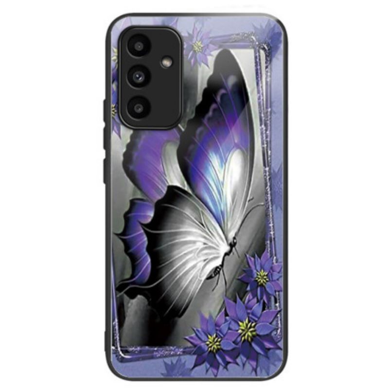 Skal Samsung Galaxy A15 5g Lila Fjärilshärdat Glas