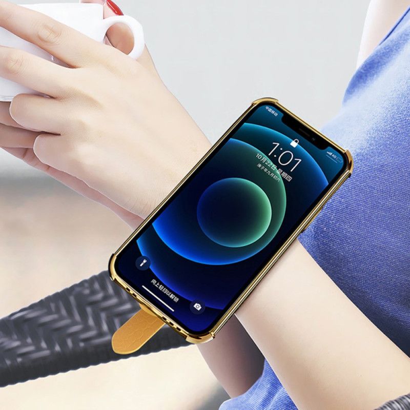 Skal Samsung Galaxy A15 5g Telefonfodral Krokodilstil Med Armbandsstöd