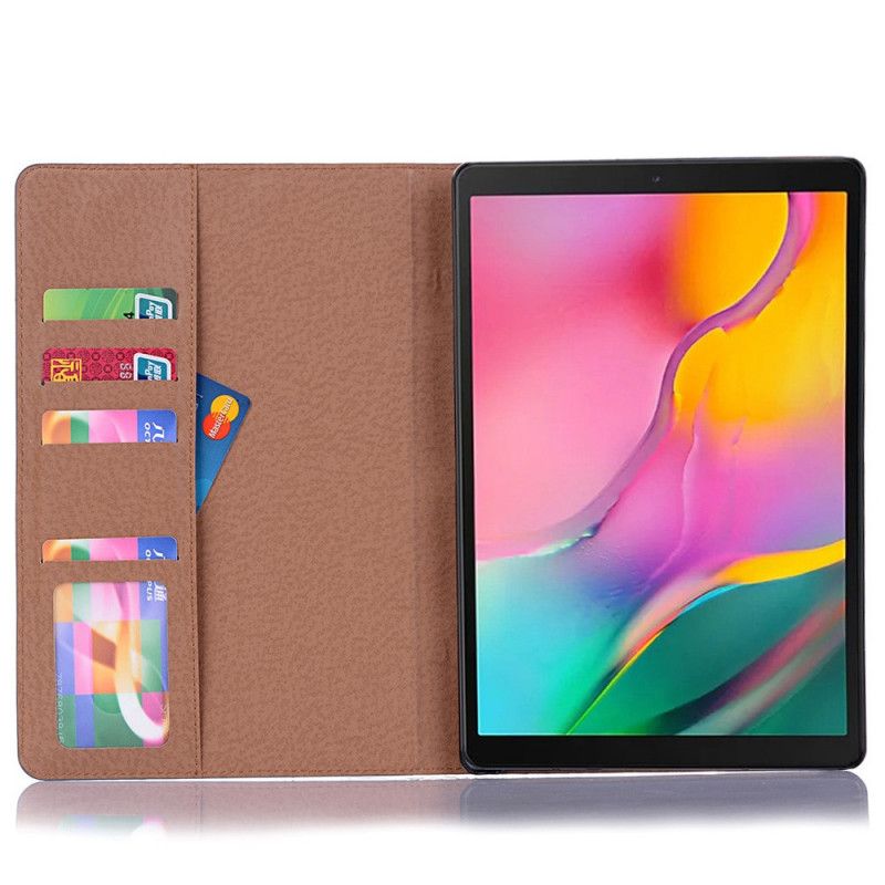 Case Samsung Galaxy Tab A7 Svart Mobilskal Vintage Nitar I Konstläder