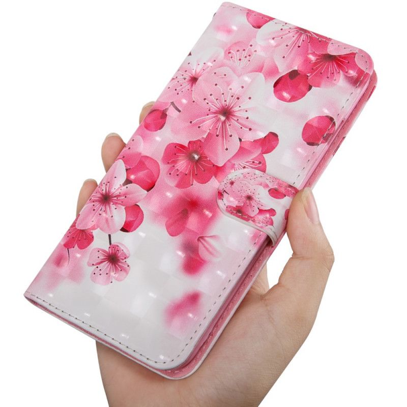 Läderskal Huawei P Smart 2020 Rosa Blommor