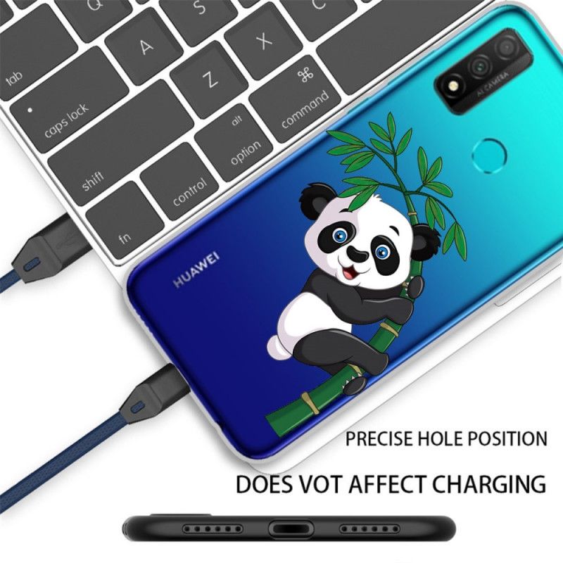 Skal för Huawei P Smart 2020 Transparent Panda På Bambu