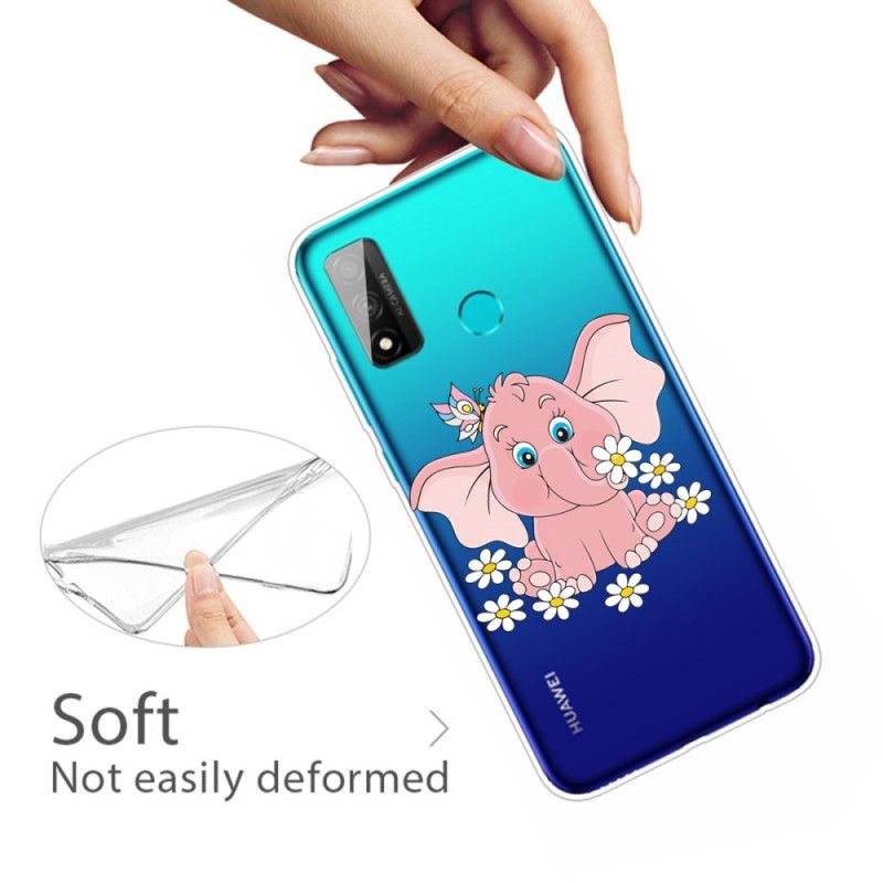 Skal för Huawei P Smart 2020 Transparent Rosa Elefant