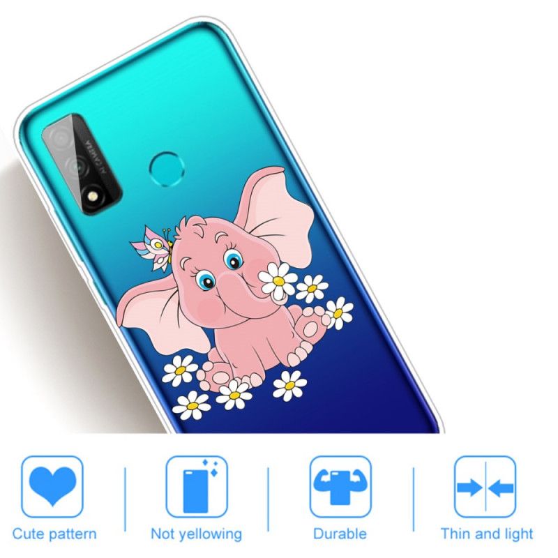 Skal för Huawei P Smart 2020 Transparent Rosa Elefant