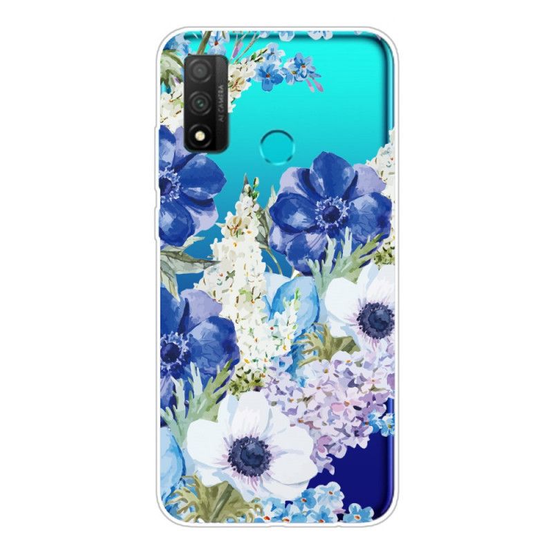 Skal Huawei P Smart 2020 Mobilskal Genomskinliga Akvarellblå Blommor