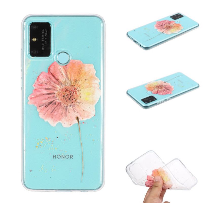 Skal Huawei P Smart 2020 Transparent Vattenfärg Vallmo