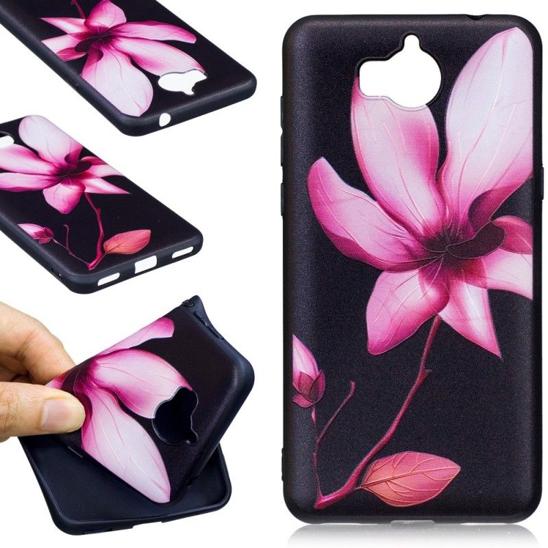 Skal för Huawei Y6 2017 Präglad Rosa Blomma