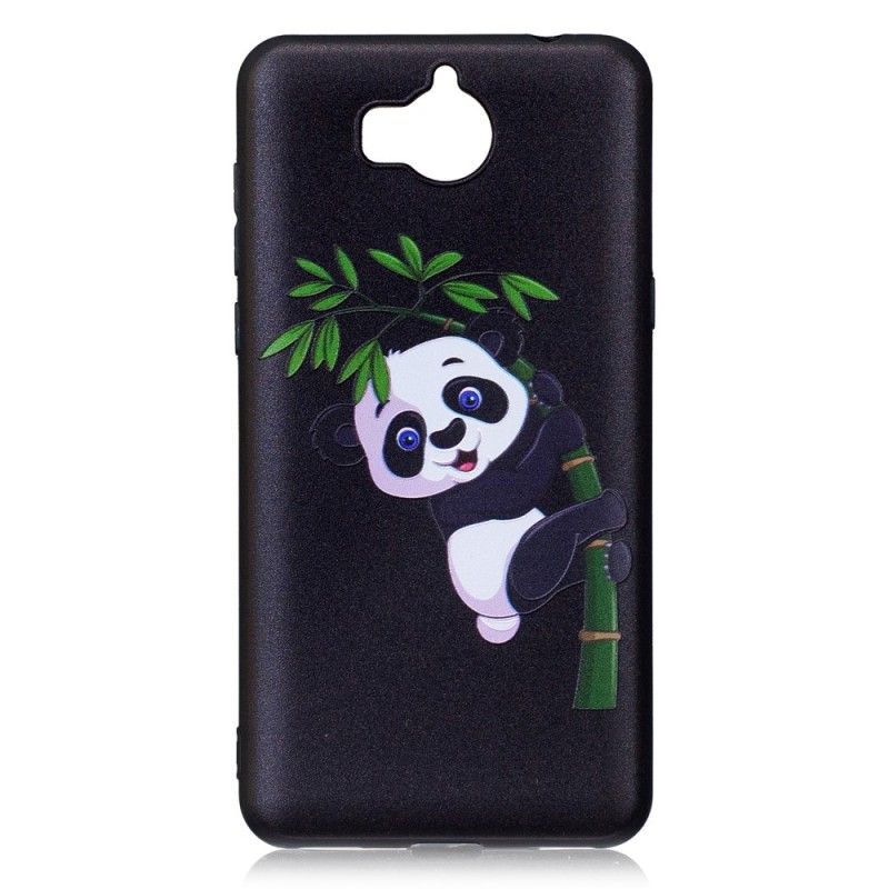 Skal Huawei Y6 2017 Präglad Panda På Bambu