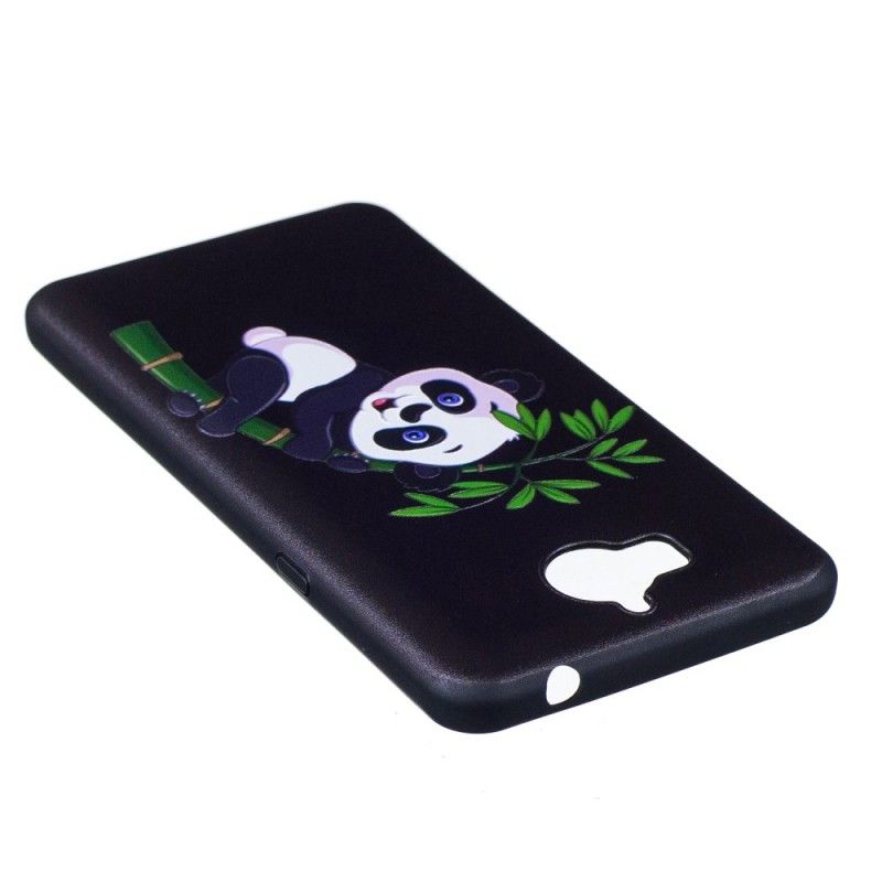 Skal Huawei Y6 2017 Präglad Panda På Bambu