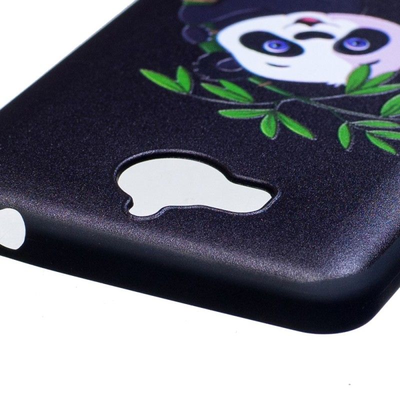 Skal Huawei Y6 2017 Präglad Panda På Bambu