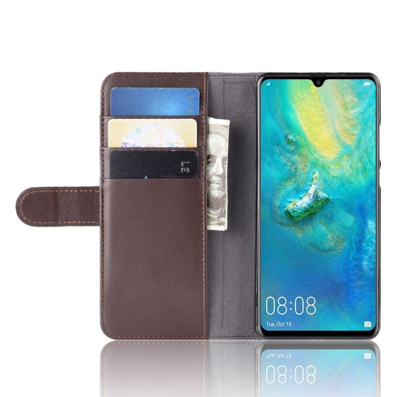 Fodral Huawei P30 Pro Svart Delat Läder