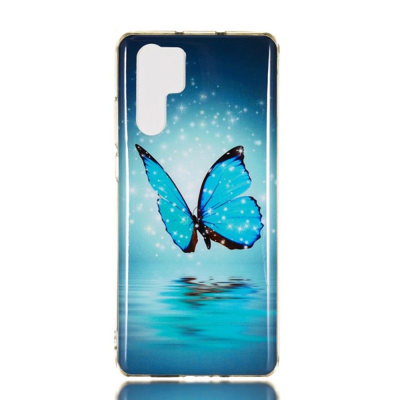 Skal för Huawei P30 Pro Fluorescerande Blå Fjäril