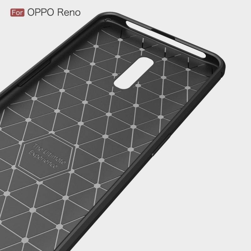 Skal för Oppo Reno Svart Borstad Kolfiber