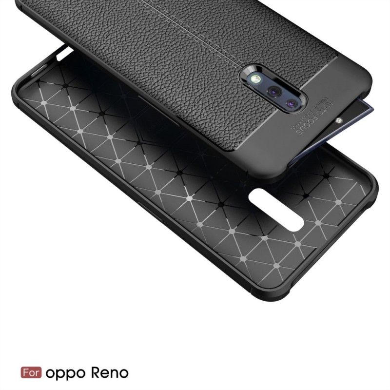 Skal Oppo Reno Svart Lychélädereffekt