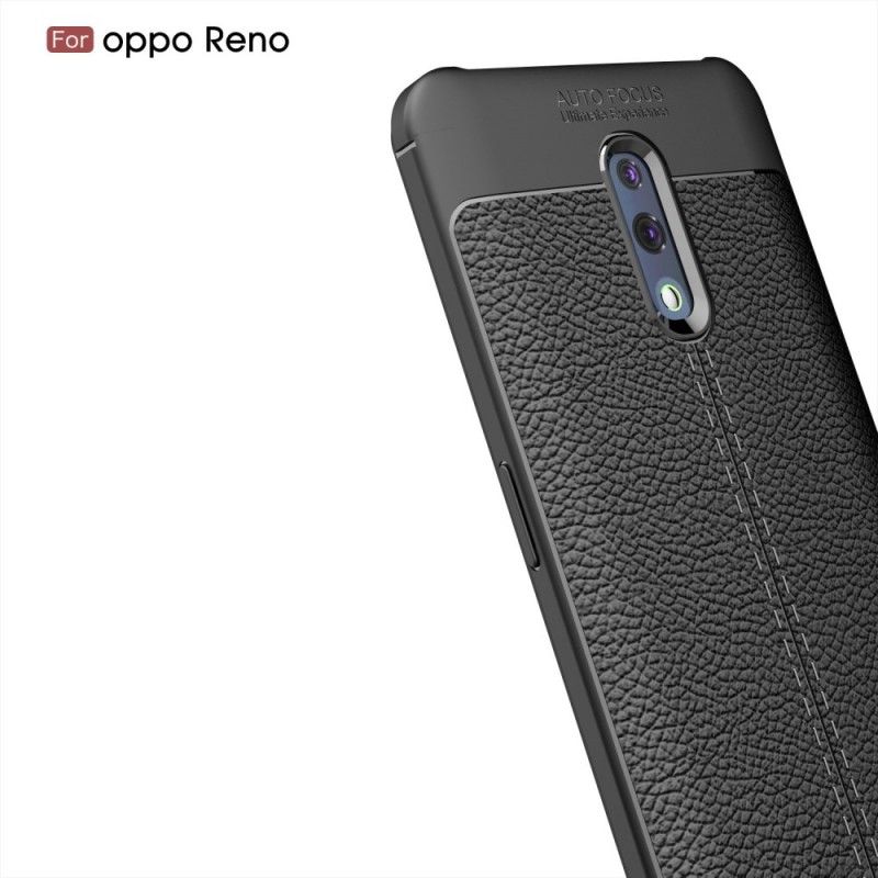 Skal Oppo Reno Svart Lychélädereffekt