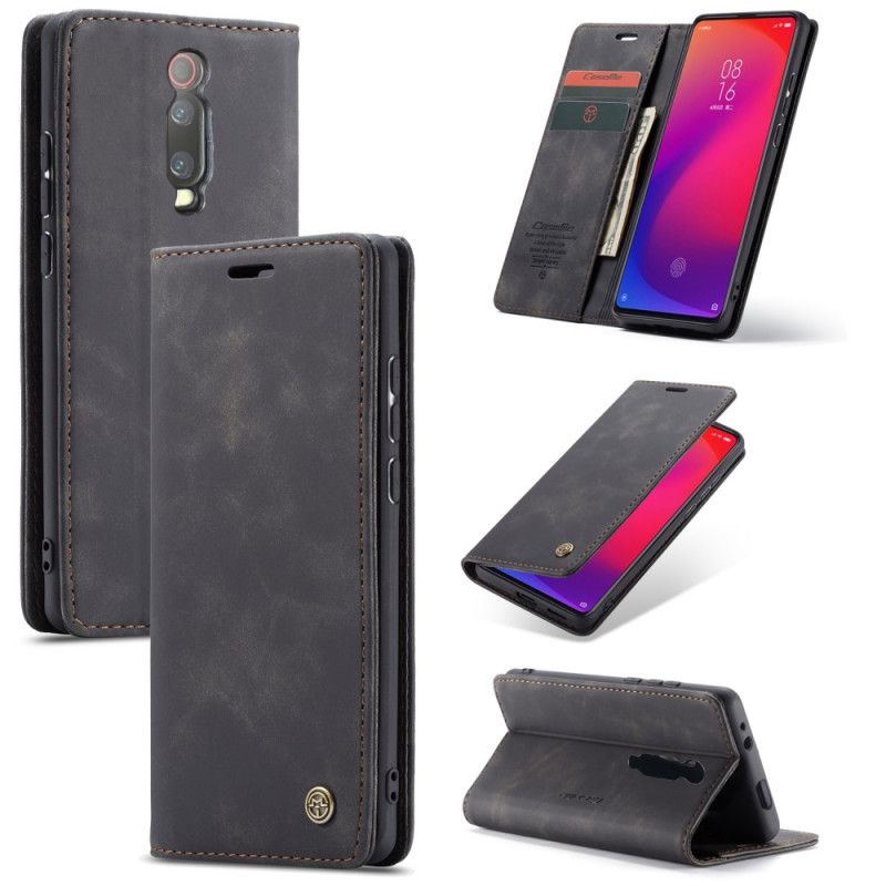 Folio-fodral för Xiaomi Mi 9T / Mi 9T Pro Svart Imiterat Läderfodral