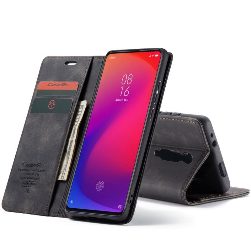 Folio-fodral för Xiaomi Mi 9T / Mi 9T Pro Svart Imiterat Läderfodral