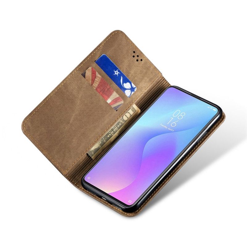 Folio-fodral för Xiaomi Mi 9T / Mi 9T Pro Svart Jeanstyg