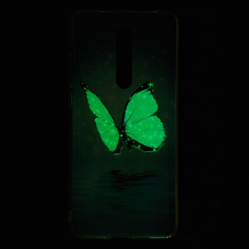 Skal för Xiaomi Mi 9T / Mi 9T Pro Fluorescerande Blå Fjäril