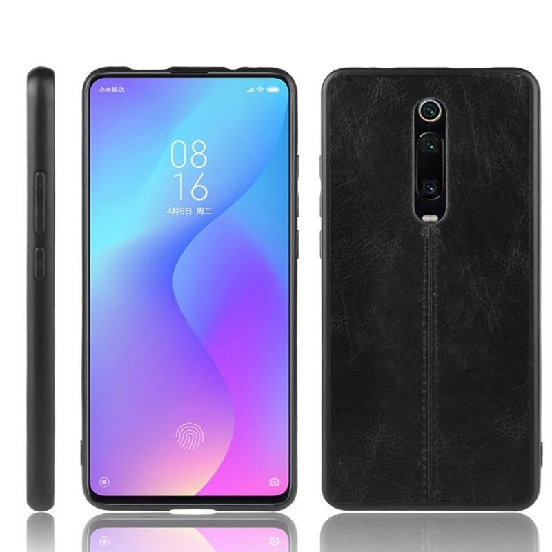 Skal Xiaomi Mi 9T / Mi 9T Pro Svart Sydd Lädereffekt