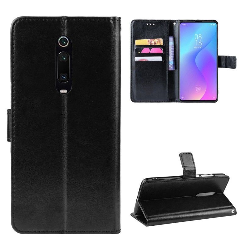 Skyddsfodral Xiaomi Mi 9T / Mi 9T Pro Svart Flashigt Konstläder