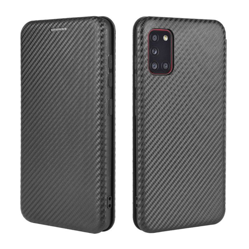 Folio-fodral för Samsung Galaxy A31 Svart Kolfiber