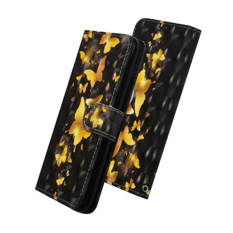Läderfodral Samsung Galaxy A31 Mobilskal Gula Fjärilar