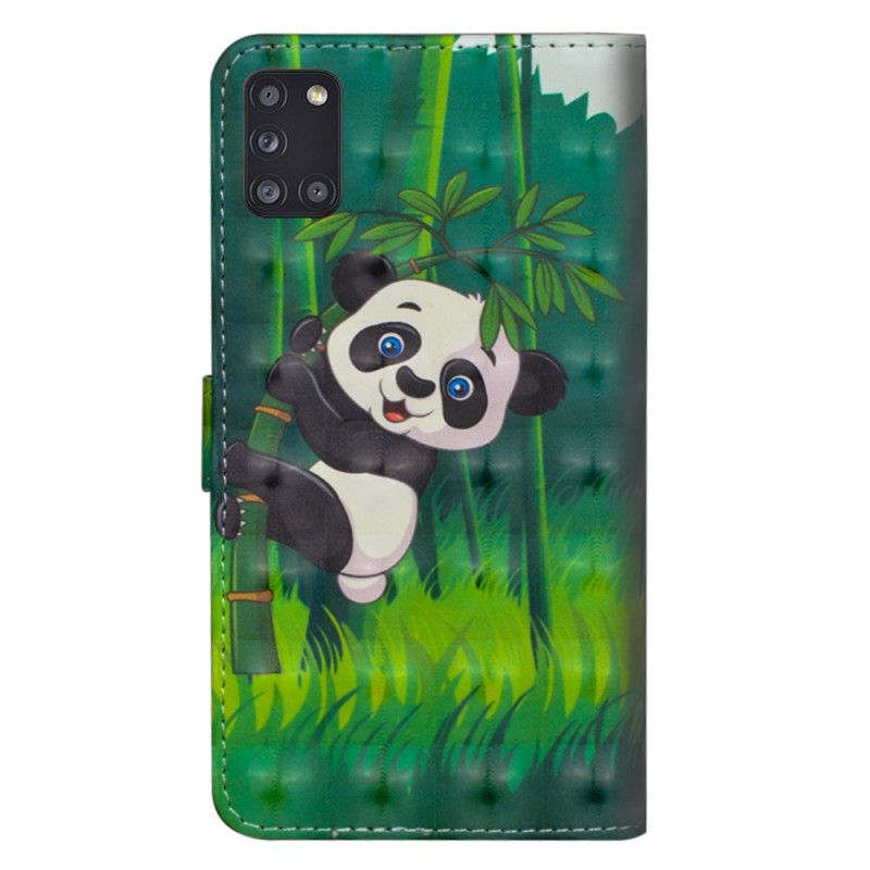 Läderskal Samsung Galaxy A31 Panda Och Bambu